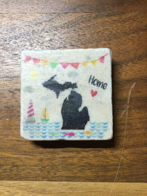 MI Home Heart Magnet Tile by Ravaged Barn