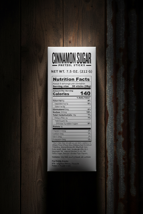 Cinnamon Sugar Pretzel Sticks Pop Daddy Pretzels 15 ounce Snack