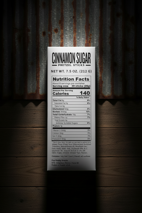 Cinnamon Sugar Pretzel Sticks Pop Daddy Pretzels 15 ounce Snack
