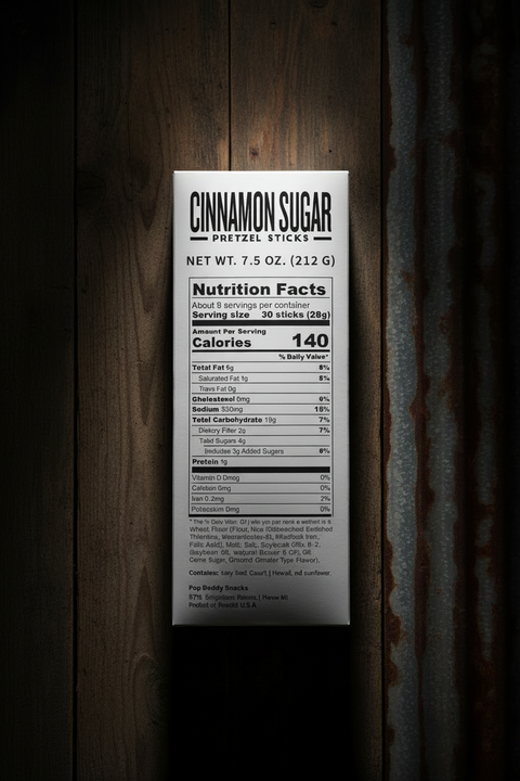 Cinnamon Sugar Pretzel Sticks Pop Daddy Pretzels 15 ounce Snack