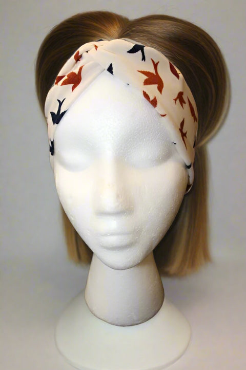 Birds Soft Stretch Twist Headband - Adult