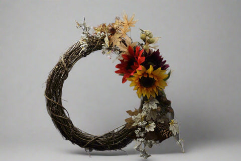 Red Brick Wreaths Harvest Bloom Grapevine Wreath