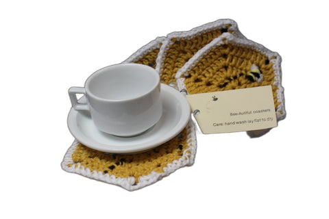 Crocheted Coasters Bee-autiful Kitchen Accessories