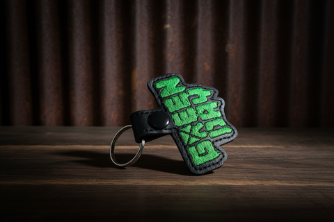 Green Day Embroidered Faux Leather Keychain