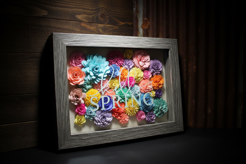 Hello Spring - 3D Paper Flower Wall Art by Krystal – Handmade Seasonal Decor Ful