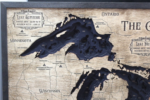 Great Lakes Laser-Cut Wall Art – 24" × 18"