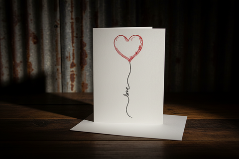 Sukis Creations Love Balloon Stitched Card