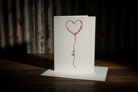 Sukis Creations Love Balloon Stitched Card