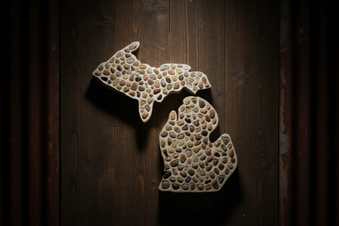 PD White & Sons Michigan Stone Mosaic Map