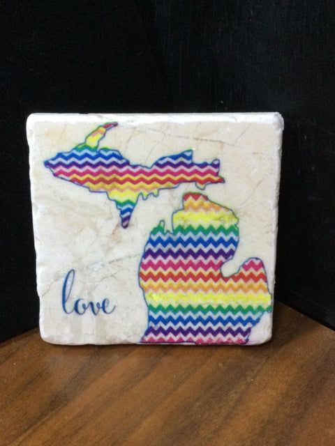 Rainbow Michigan Coaster by Ravaged Barn