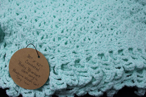 Mint Crochet Baby Blanket by Suki Bs Creations