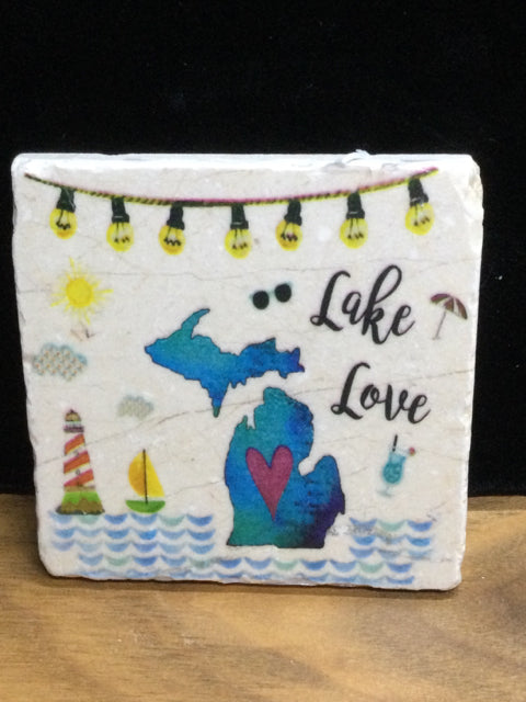 Lake Love in Michigan Wood Sign by Ravaged Barn