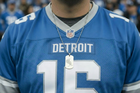 Detroit Lions Dog Tag Necklace  By Harding Made