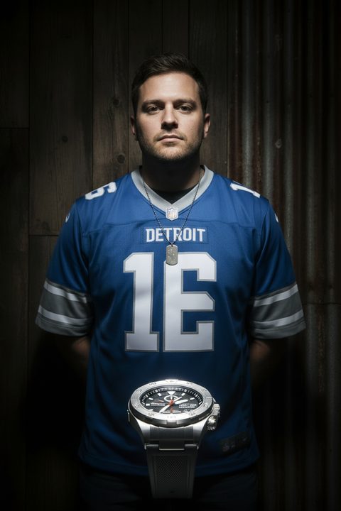 Detroit Lions Dog Tag Necklace  By Harding Made