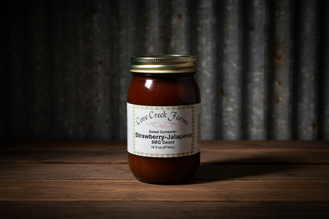 Strawberry-Jalapeno BBQ Volume 16oz Cove Creek Farms Condiments & Sauces