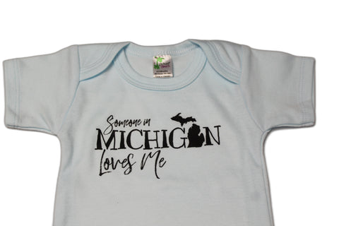 Blue 12-18 mths Someone in Michigan Baby Onesie from Center Road Studio
