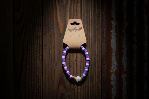 Purple Blossom Beaded Bracelet