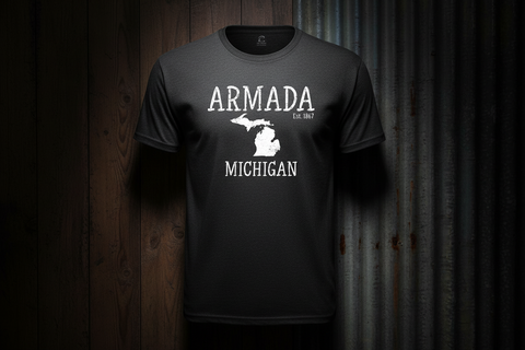 Armada Michigan T-Shirt – Est. 1867 Design Heather Black