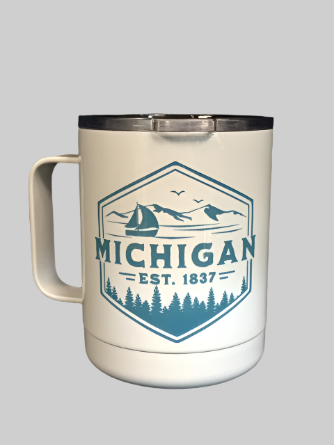 Michigan Badge Short Mug by Allison MacKenzie Interiors