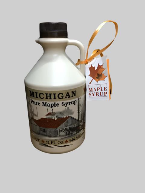 32 fl. Ounces (946 ml) US Grade A Pure Michigan Amber Maple Syrup