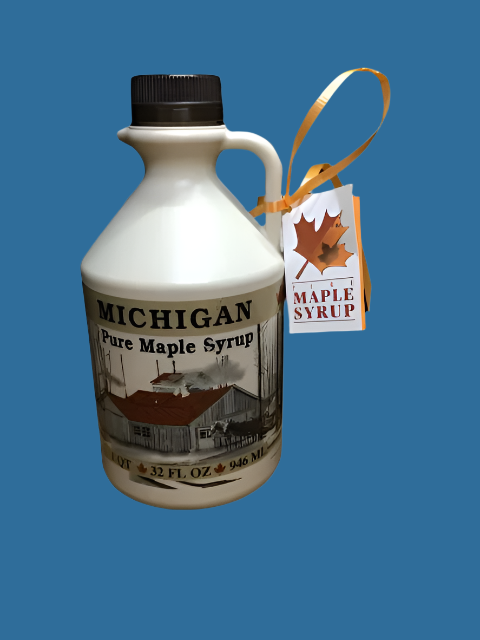 32 fl. Ounces (946 ml) US Grade A Pure Michigan Amber Maple Syrup