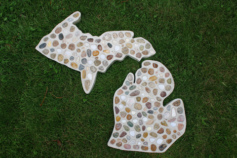 PD White & Sons Michigan Stone Mosaic Map