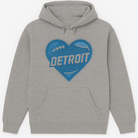 Detroit Heart Football Hoodie