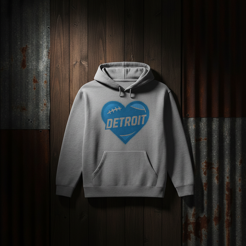 Detroit Heart Football Hoodie