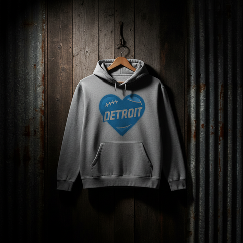 Detroit Heart Football Hoodie