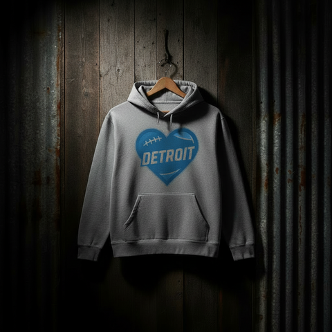 Detroit Heart Football Hoodie