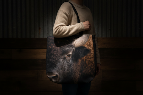 Genna Card Strength of the Plains Bison Canvas Tote