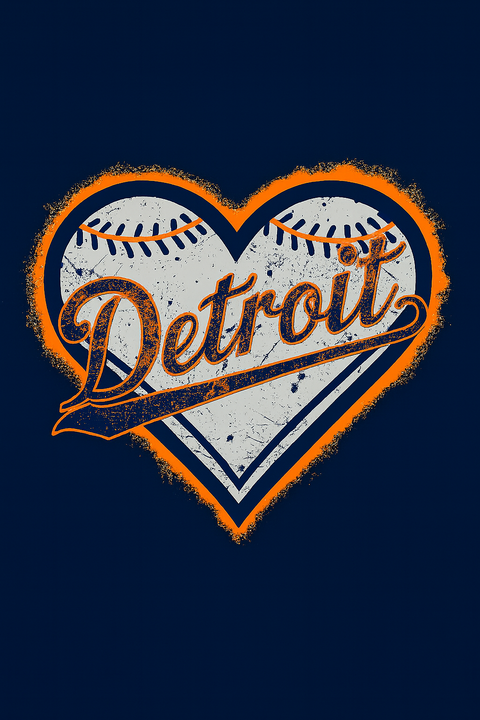 Detroit Heart Baseball Tee