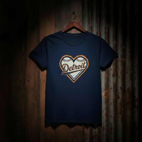 Detroit Heart Baseball Tee