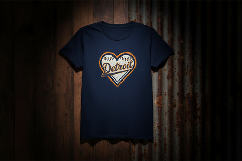 Detroit Heart Baseball Tee