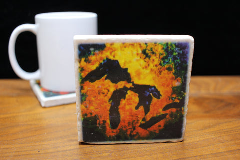 Fall in Michigan Tile Coaster by Ravaged Barn