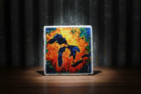 Fall in Michigan Tile Coaster by Ravaged Barn