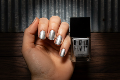 Rugged Beauty Silver Shimmer Nail Polish
