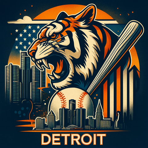Roaring Tiger Detroit Skyline Tee