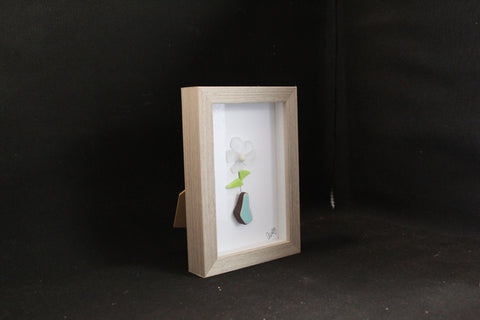 Flower Tumbled Glass Shadow Box by Art by Amy
