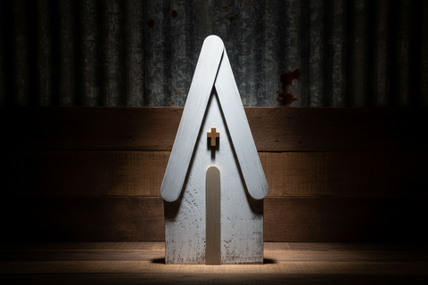 Rustic Wooden Church Décor – Whitewashed with Cross Detail
by Fine Crafts by Ett