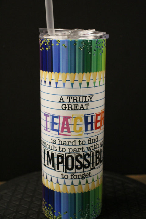 A Truly Great Teacher Tumbler by Blue Petal Gifts