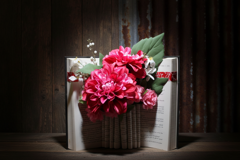 Red Brick Wreaths Blushing Blooms Book Bouquet