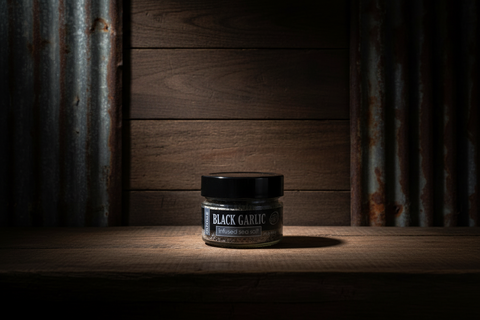Black Garlic Infused Sea Salt by Olivelle