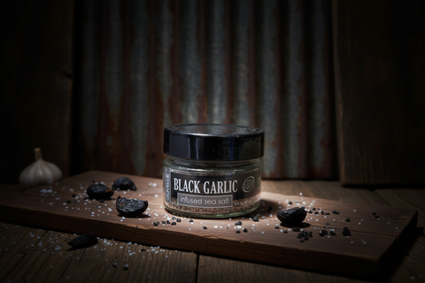 Black Garlic Infused Sea Salt by Olivelle
