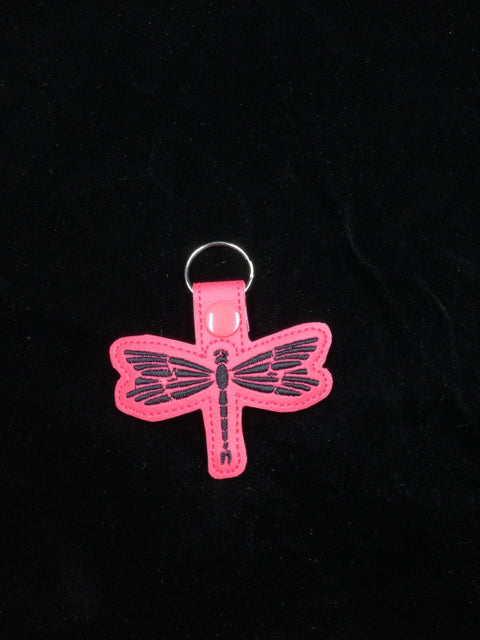 Pink Dragonfly Key Chain by Stitching Critters