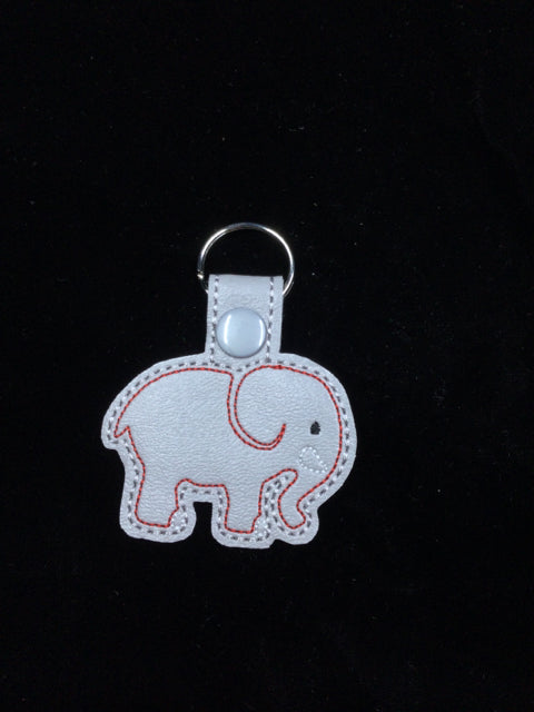 Red Stitched Elephant Key Chain by Stitching Critters