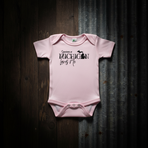 Pink 3-6mths  Michigan Baby Onesie from Center Road Studios