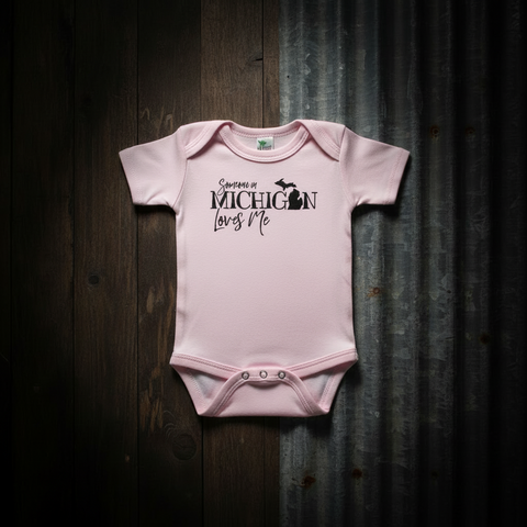 Pink 3-6mths  Michigan Baby Onesie from Center Road Studios