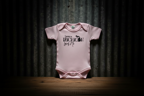 Pink 3-6mths  Michigan Baby Onesie from Center Road Studios