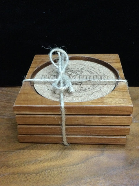 Happy Hour Cherry & Cork Coasters Set of 4 by JeMar Creations